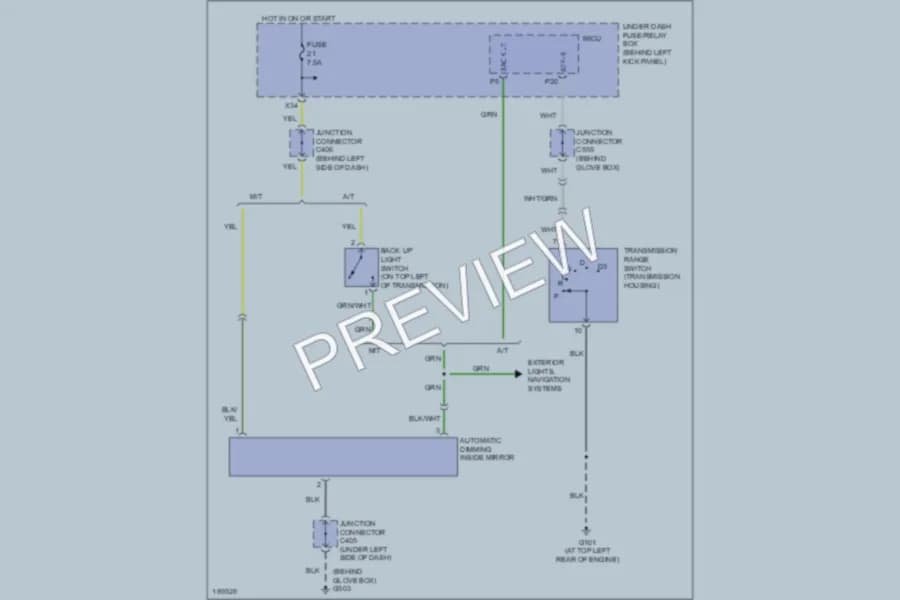 2004 Acura TSX Power Mirrors wiring diagram preview