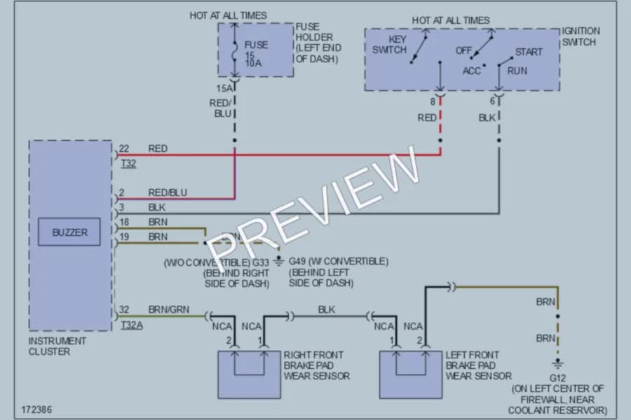 2004 Audi A4 Warning Systems wiring diagram preview