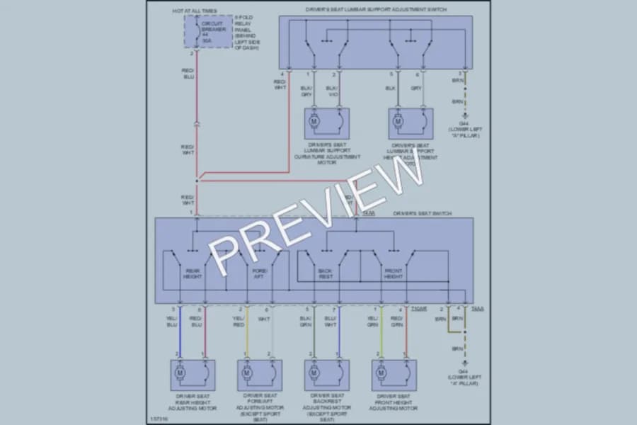 2004 Audi A6 Power Seats wiring diagram preview