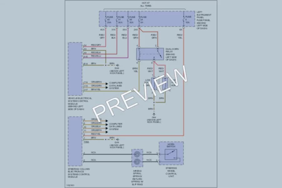 2004 Audi A8L Horn wiring diagram preview