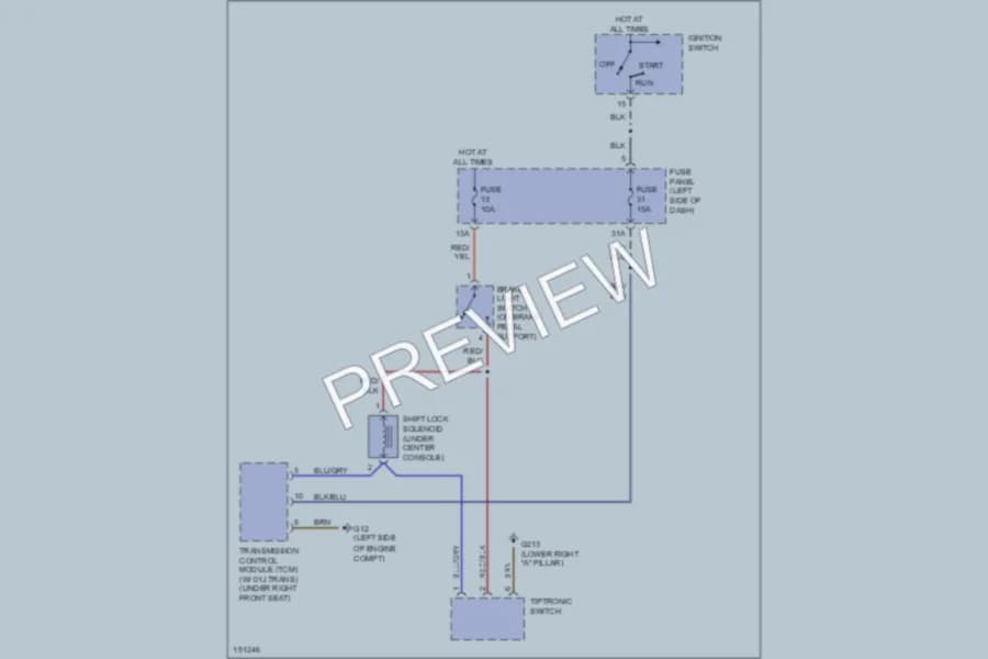 2004 Audi AllroadQuattro Shift Interlock wiring diagram preview