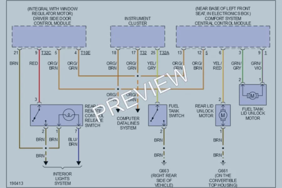 2004 Audi S4 Trunk Tailgate Fuel Door wiring diagram preview