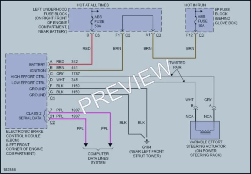 2004 Buick ParkAvenue Electronic Power Steering wiring diagram preview