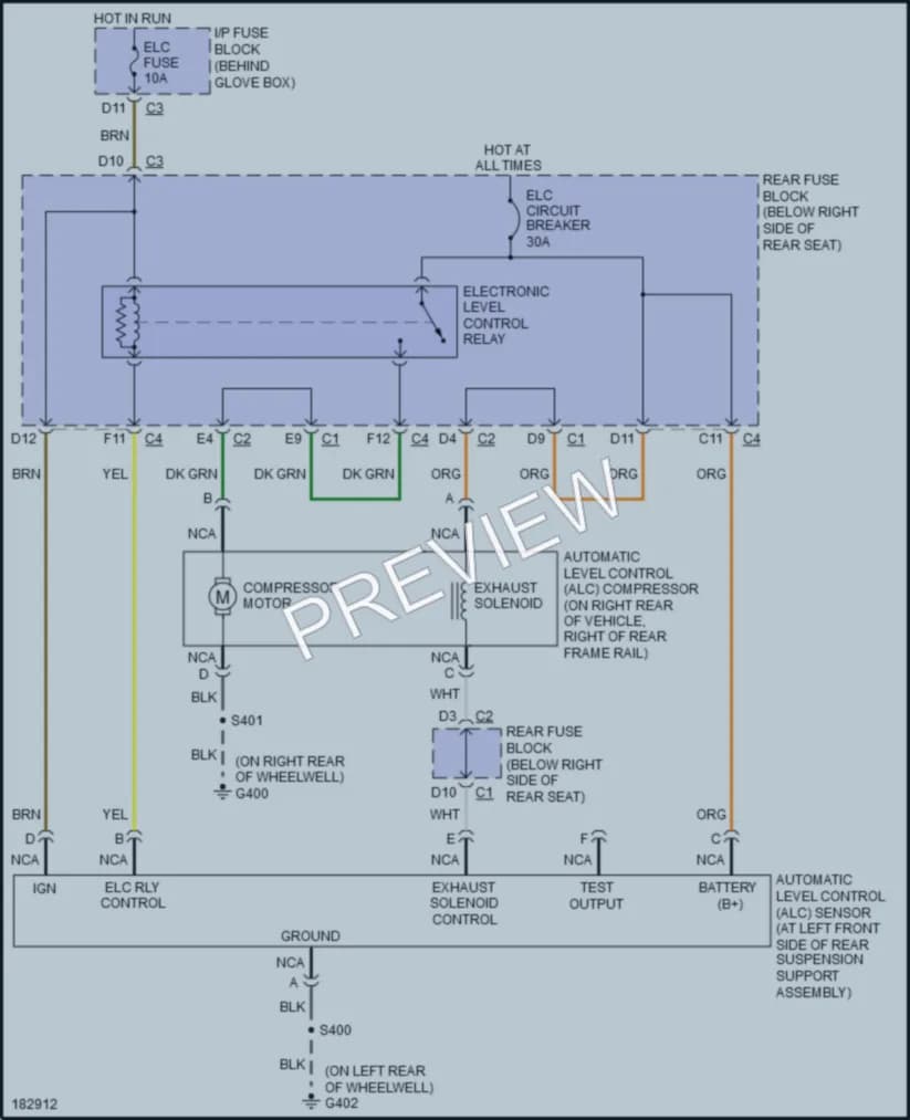 2004 Buick ParkAvenue Electronic Suspension wiring diagram preview