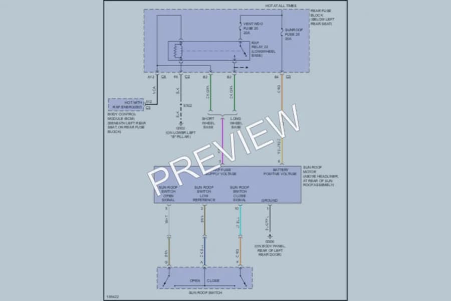 2004 Buick Rainier Power Top Sunroof wiring diagram preview