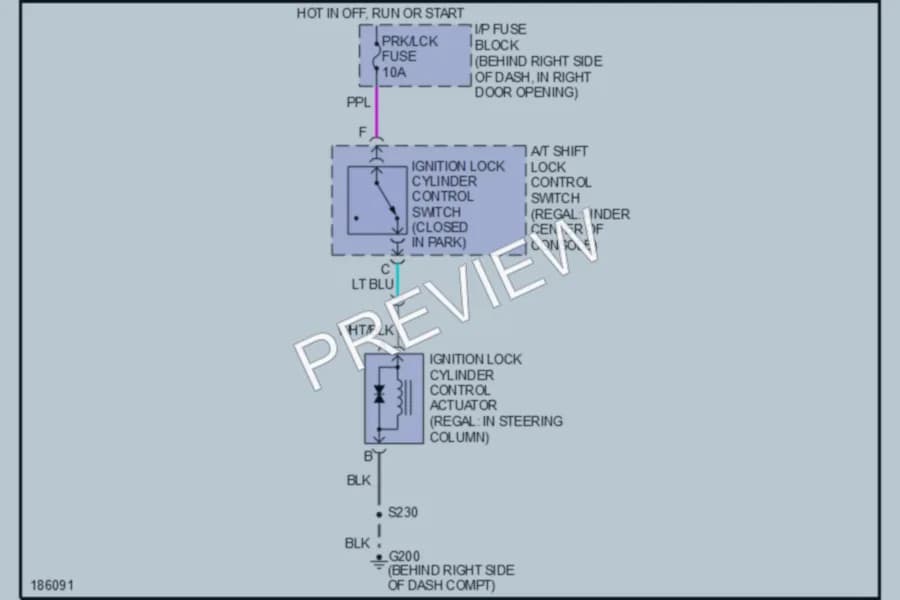 2004 Buick Regal Shift Interlock wiring diagram preview