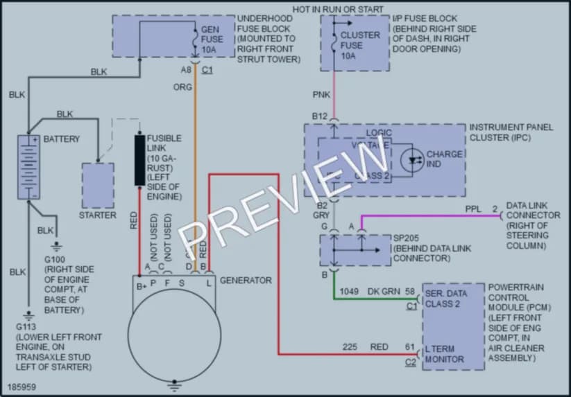 2004 Buick Regal Starting Charging wiring diagram preview