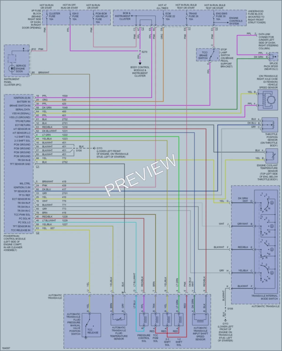 2004 Buick Regal Transmission wiring diagram preview