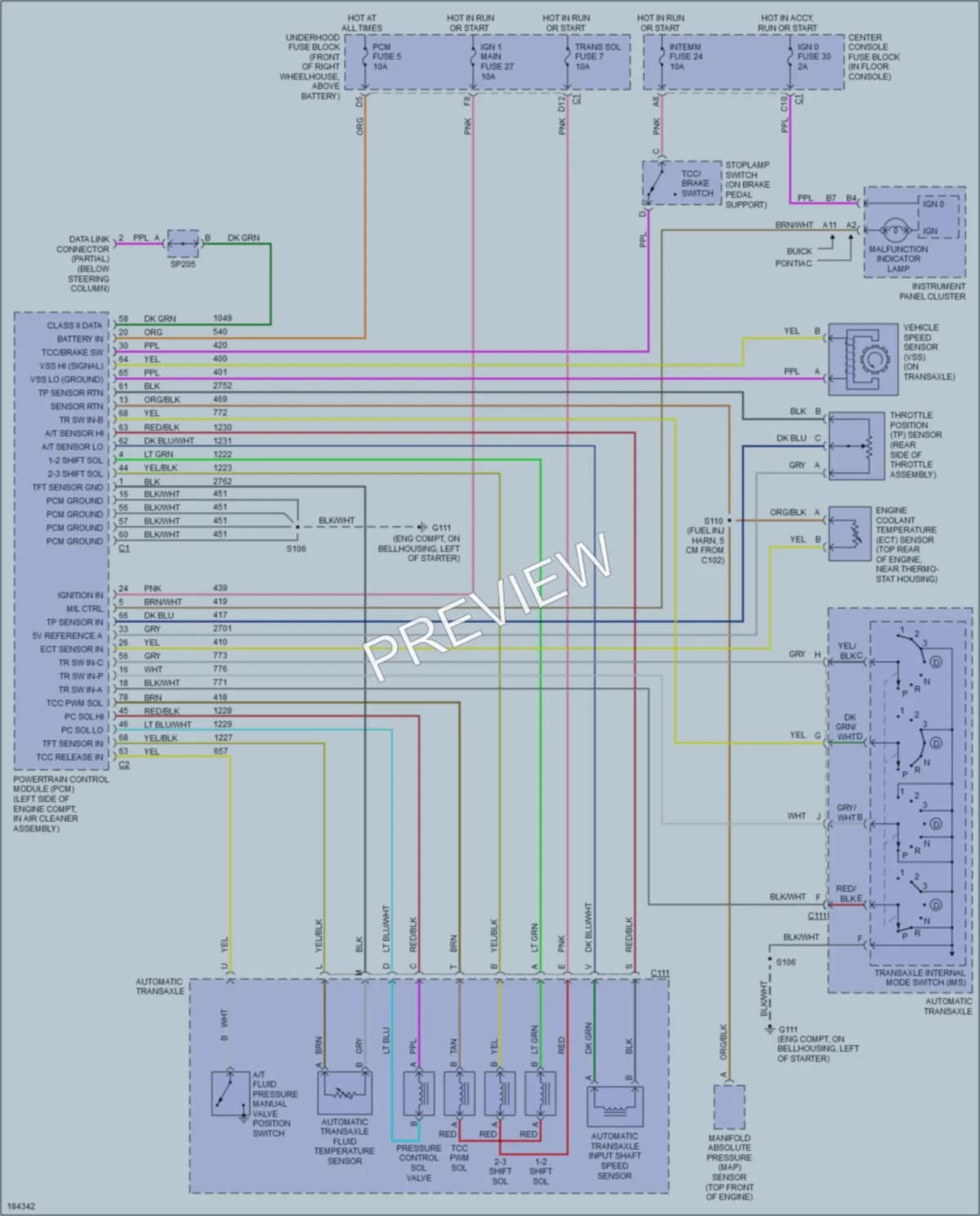 2004 Buick Rendezvous Transmission wiring diagram preview
