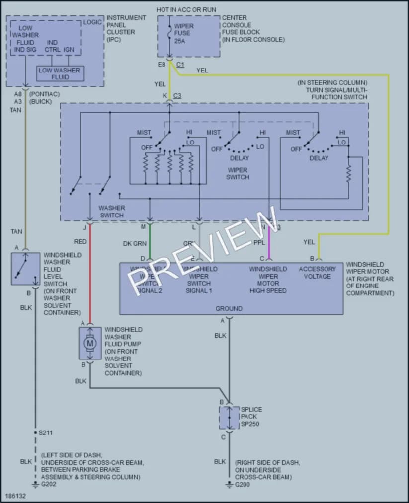 2004 Buick Rendezvous Wiper Washer wiring diagram preview