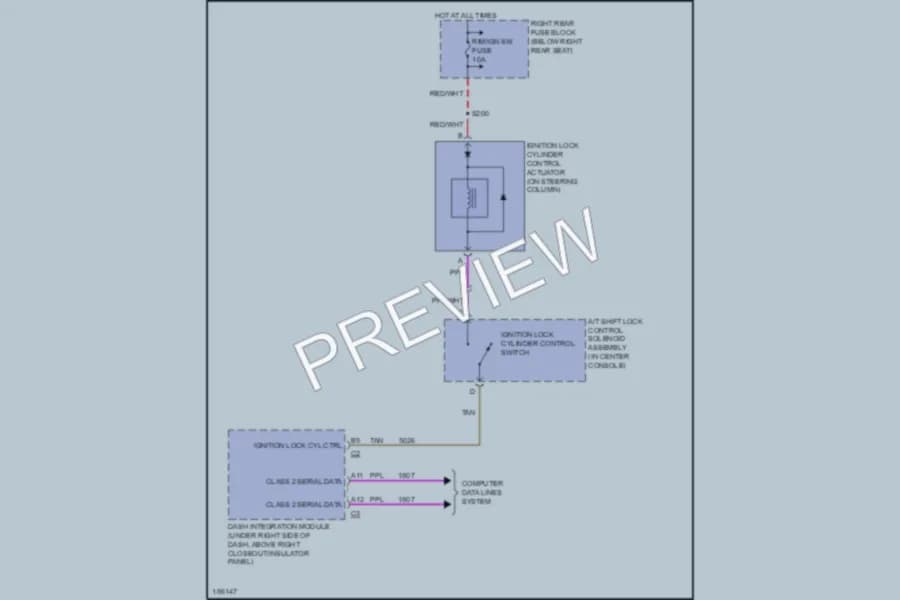 2004 Cadillac CTS Shift Interlock wiring diagram preview