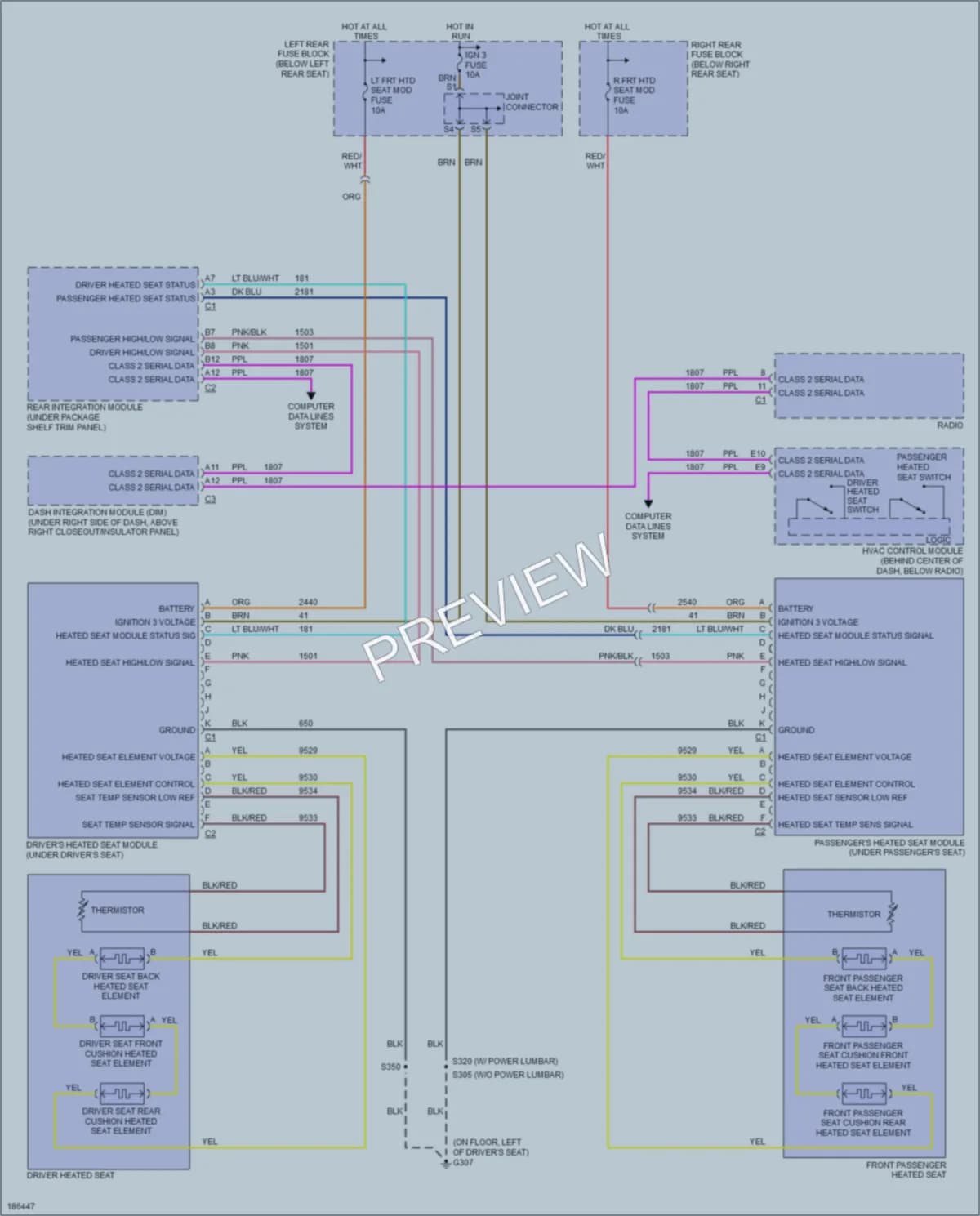 2004 Cadillac CTSV Power Seats wiring diagram preview