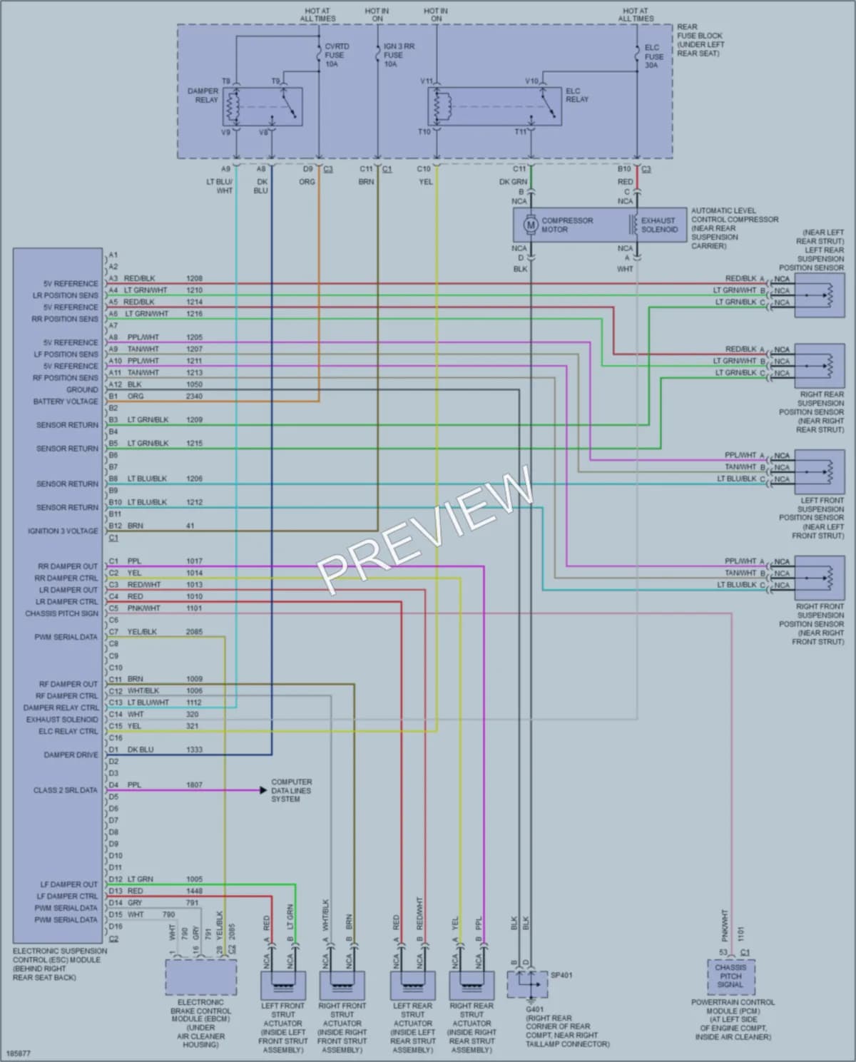 2004 Cadillac DeVille Electronic Suspension wiring diagram preview