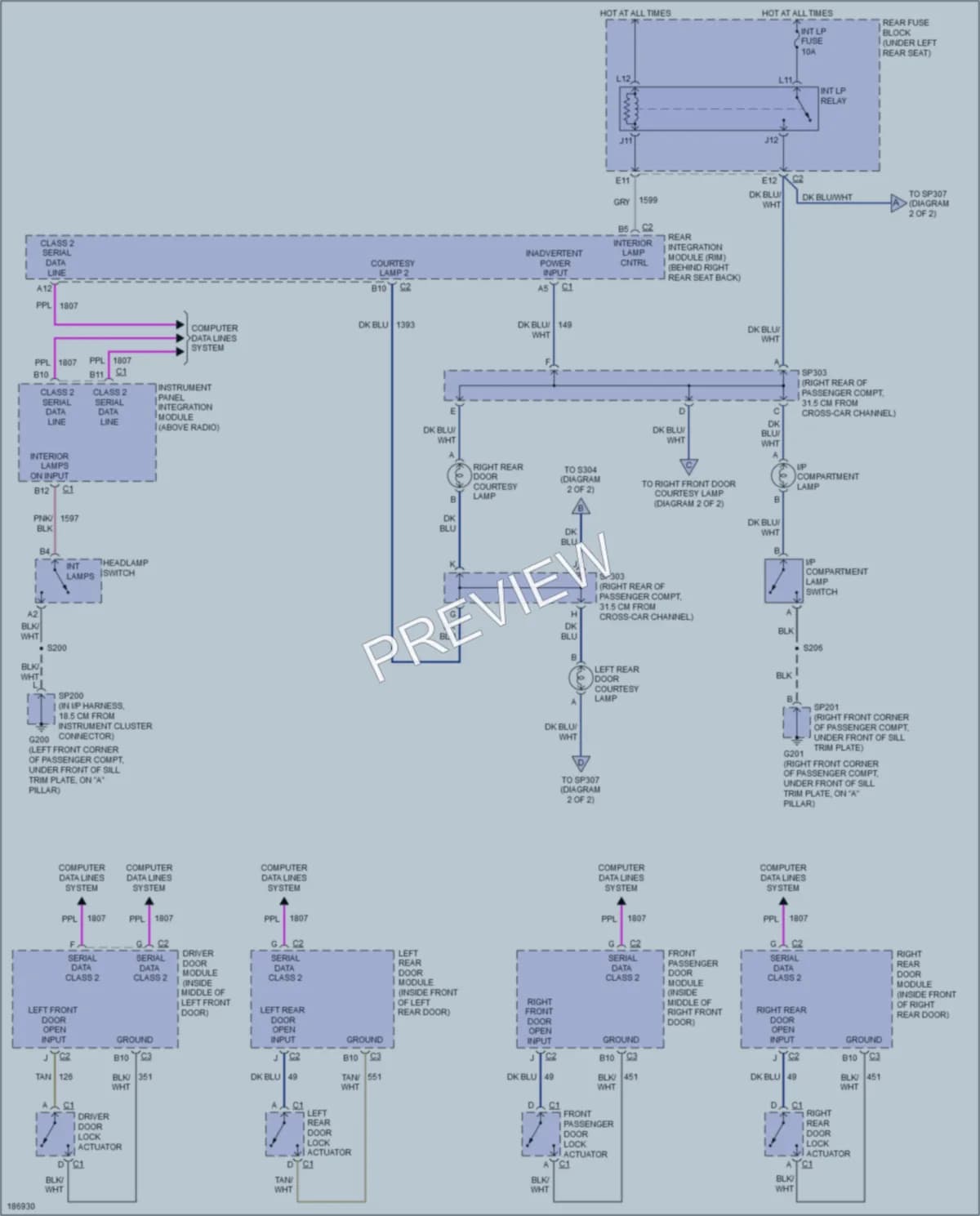 2004 Cadillac DeVille Interior Lights wiring diagram preview
