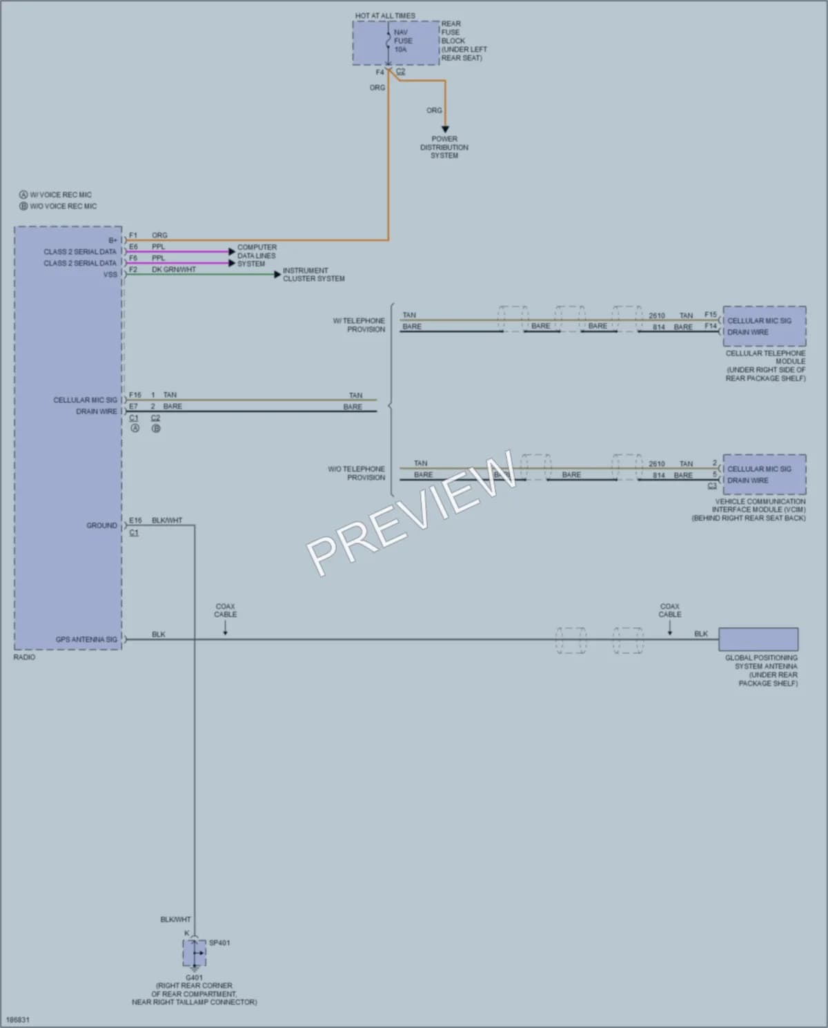 2004 Cadillac DeVille Navigation wiring diagram preview