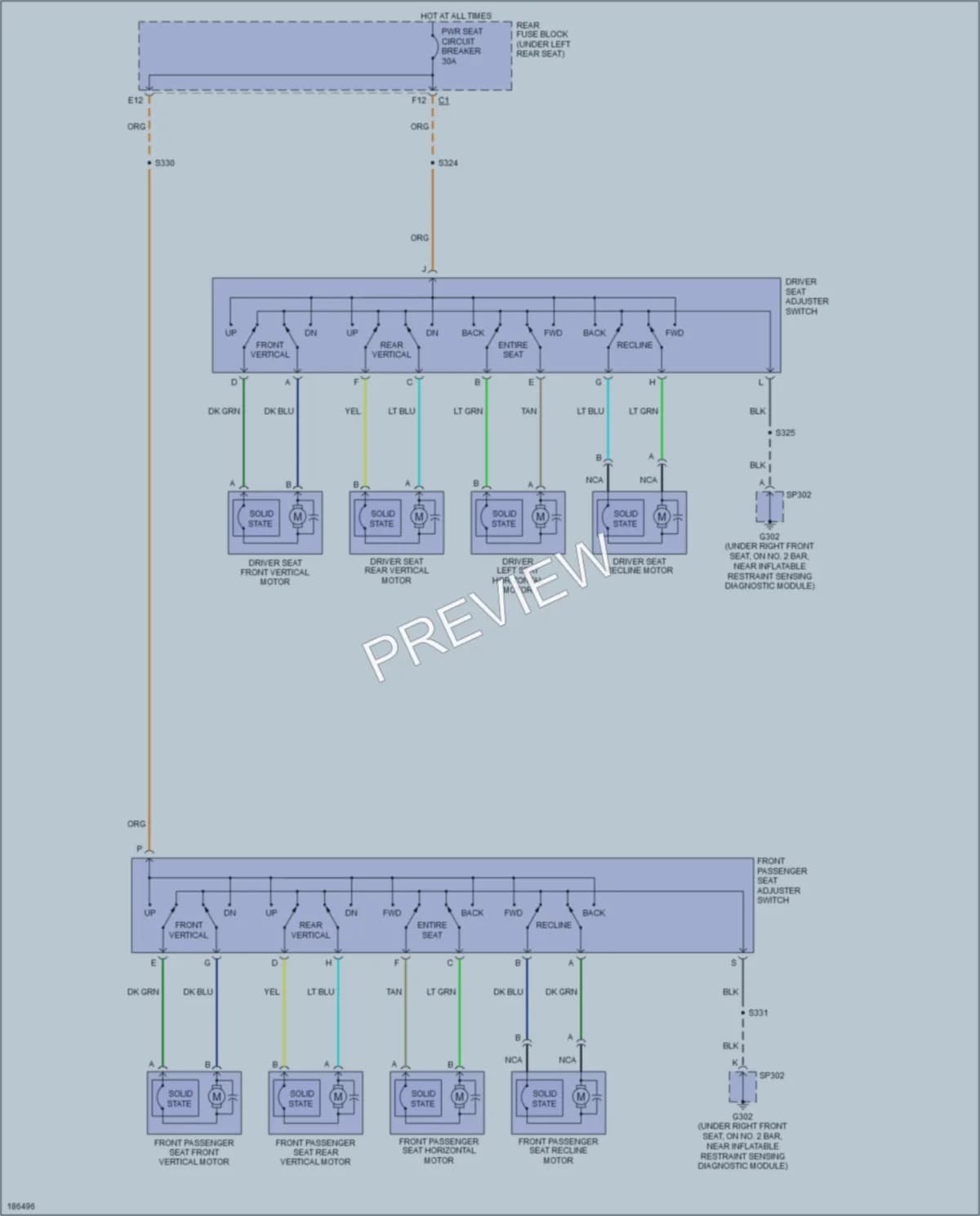 2004 Cadillac DeVille Power Seats wiring diagram preview