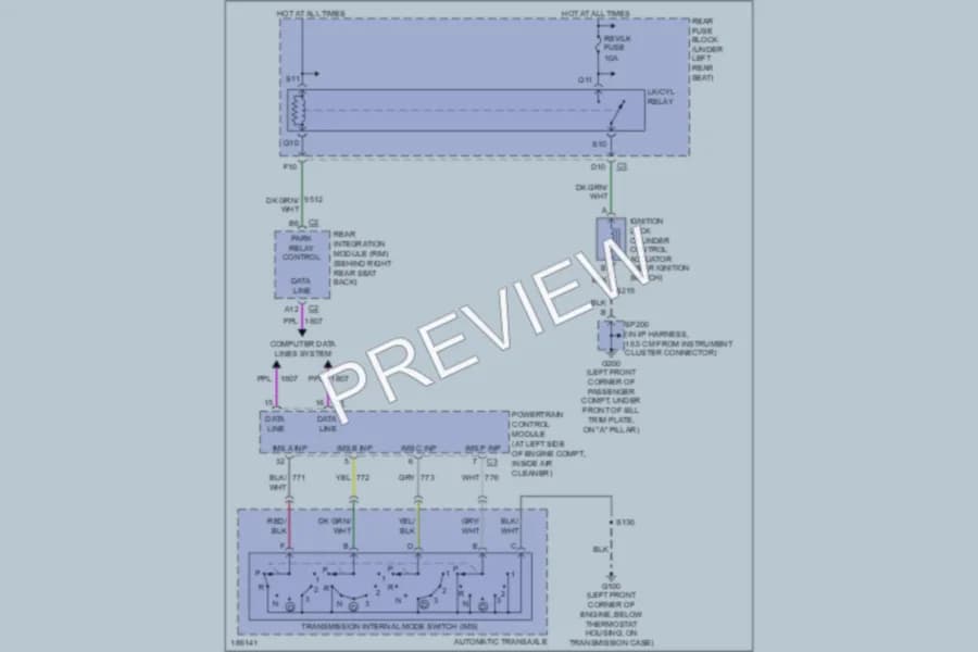 2004 Cadillac DeVille Shift Interlock wiring diagram preview