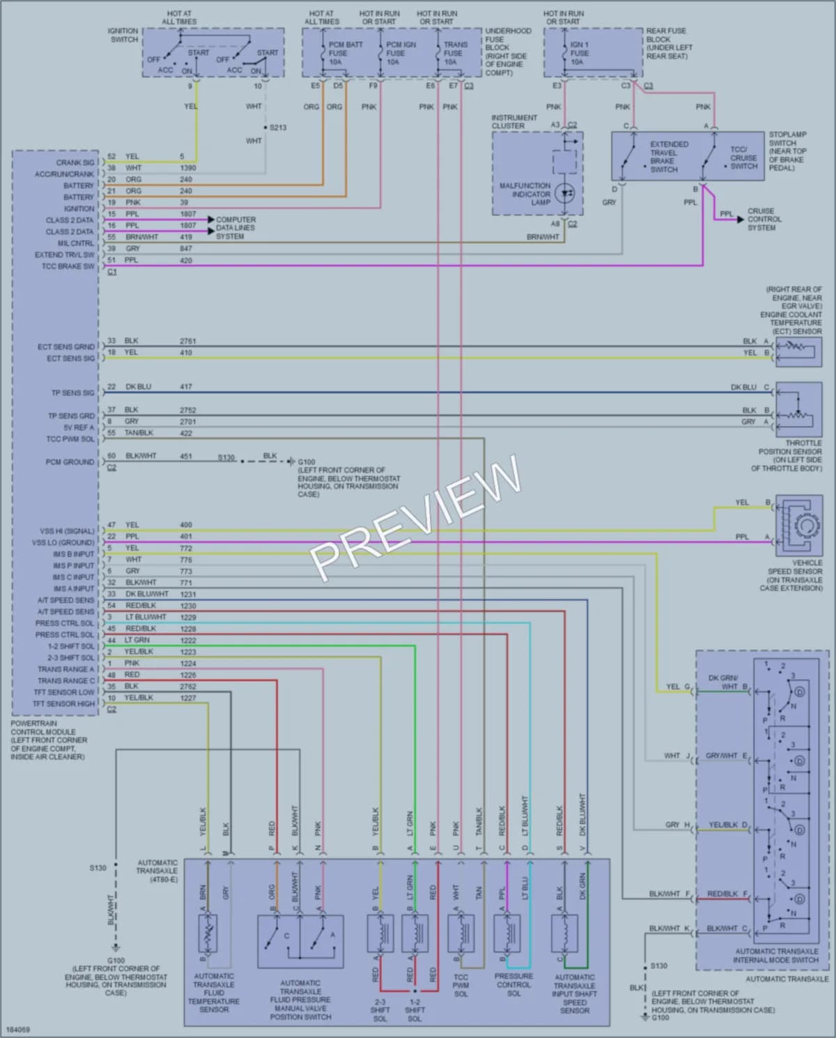 2004 Cadillac DeVille Transmission wiring diagram preview