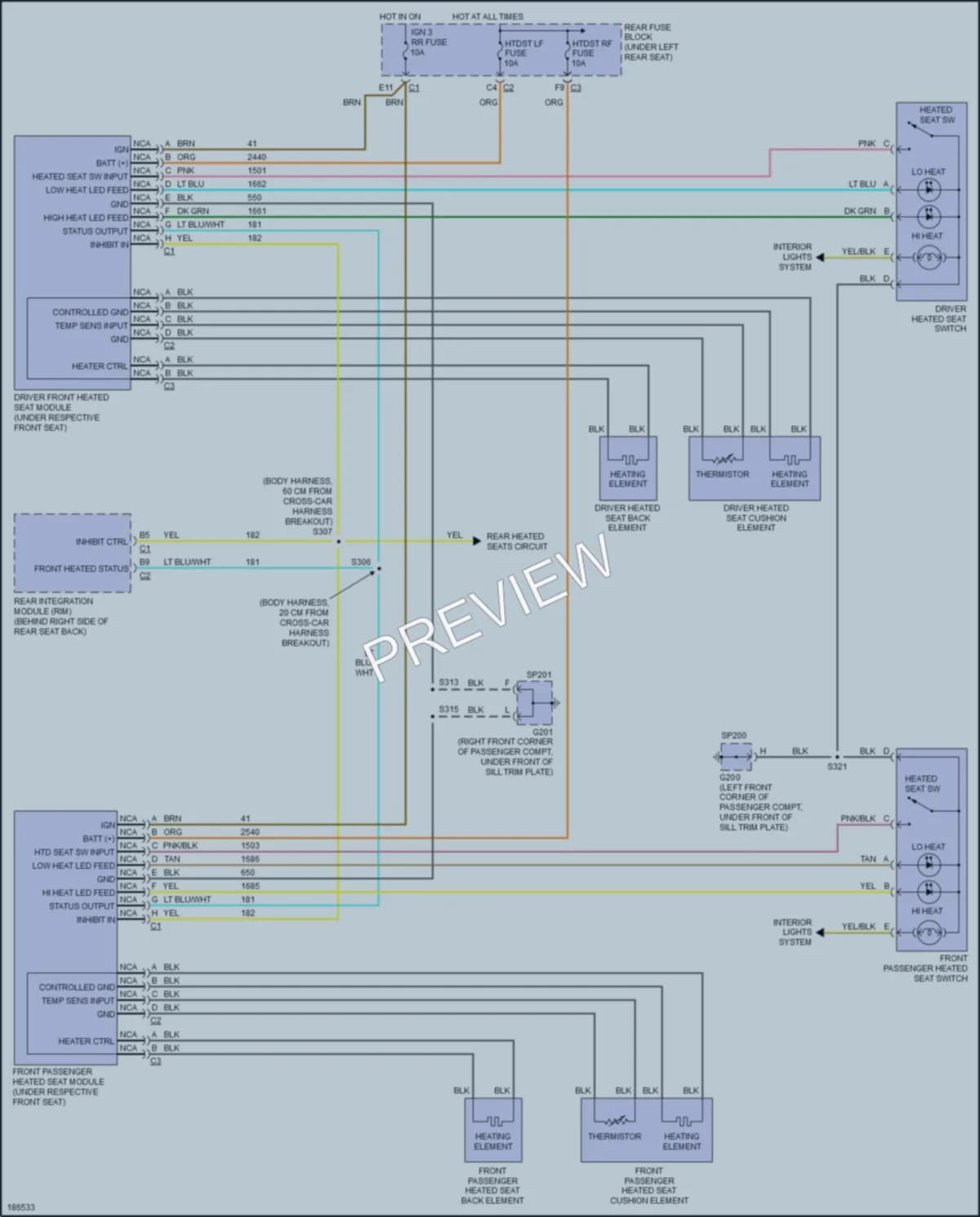 2004 Cadillac Seville Power Seats wiring diagram preview