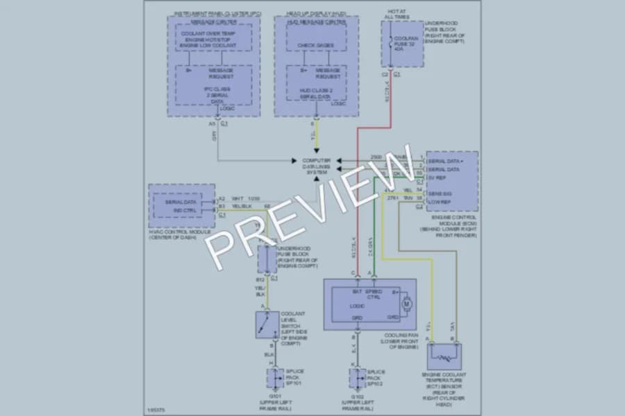 2004 Cadillac XLR Cooling Fan wiring diagram preview