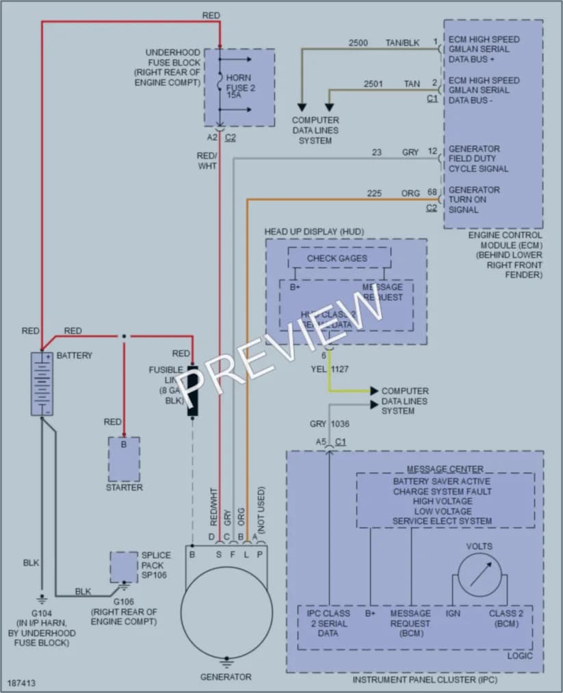 2004 Cadillac XLR Starting Charging wiring diagram preview