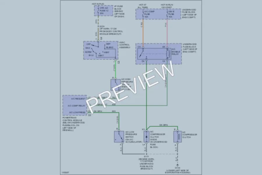 2004 Chevrolet Astro Air Conditioning wiring diagram preview