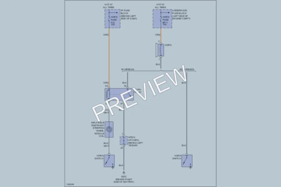 2004 Chevrolet Aveo Horn wiring diagram preview