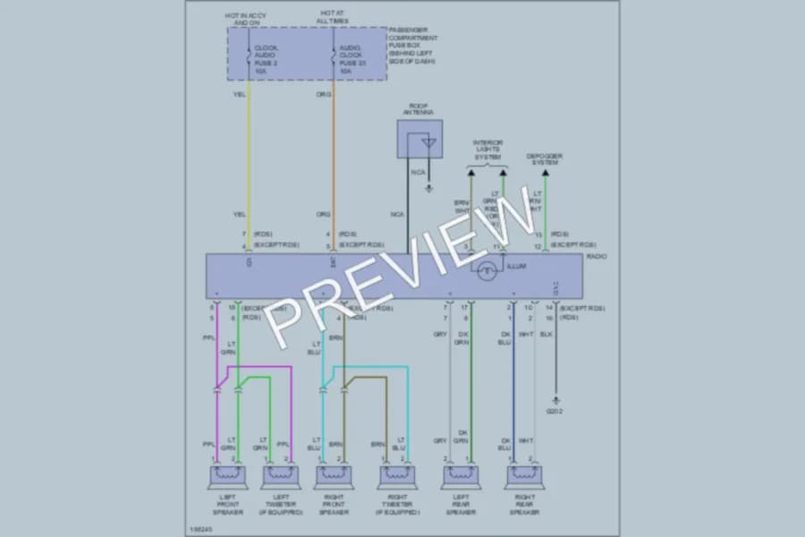2004 Chevrolet Aveo Radio wiring diagram preview