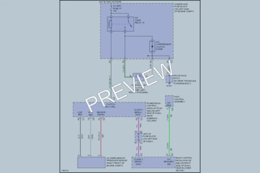 2004 Chevrolet Classic Air Conditioning wiring diagram preview