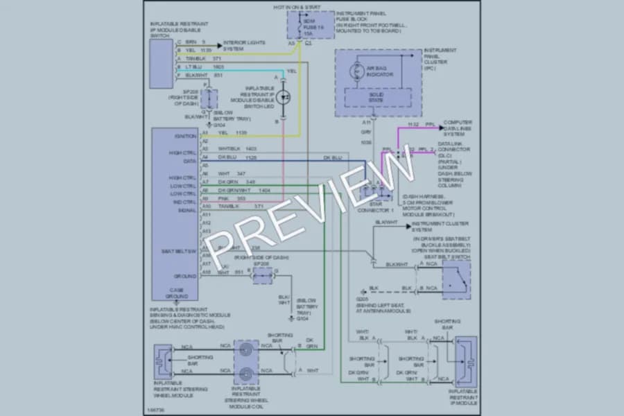 2004 Chevrolet Corvette Supplemental Restraints wiring diagram preview