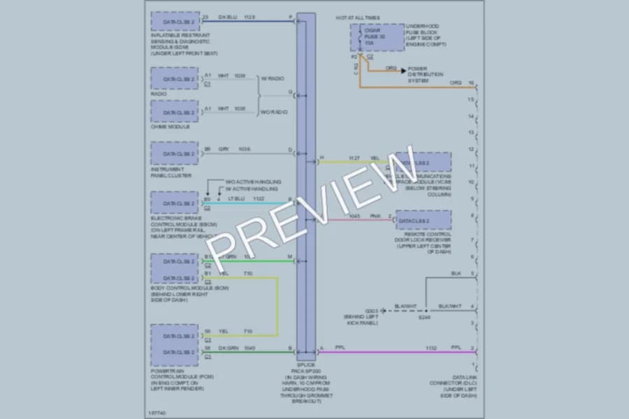2004 Chevrolet G2500 Computer Data Lines wiring diagram preview with protected circuit layout