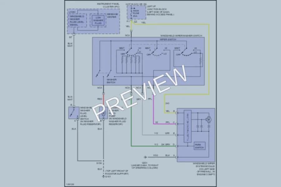 2004 Chevrolet Impala Wiper Washer wiring diagram preview