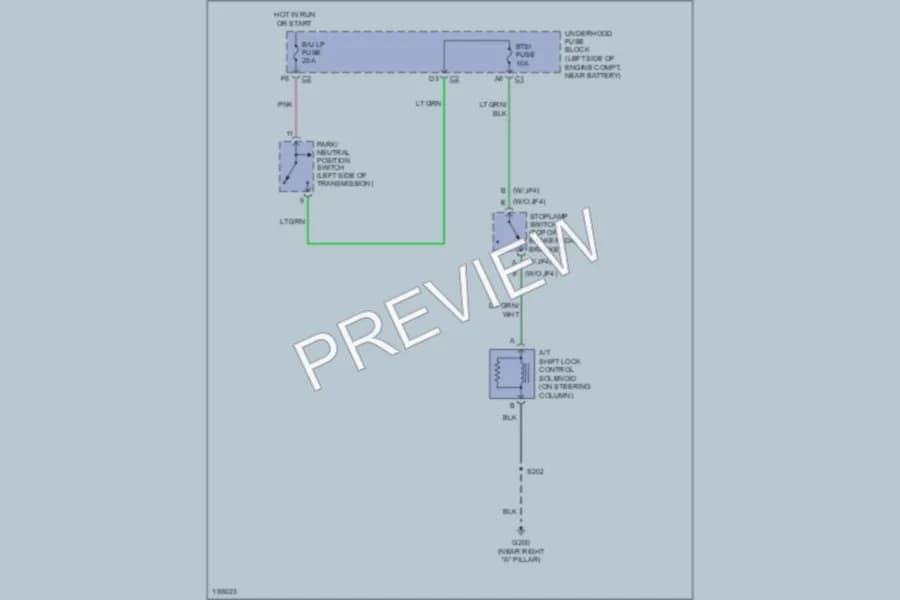 2004 Chevrolet K1500Suburban Shift Interlock wiring diagram preview