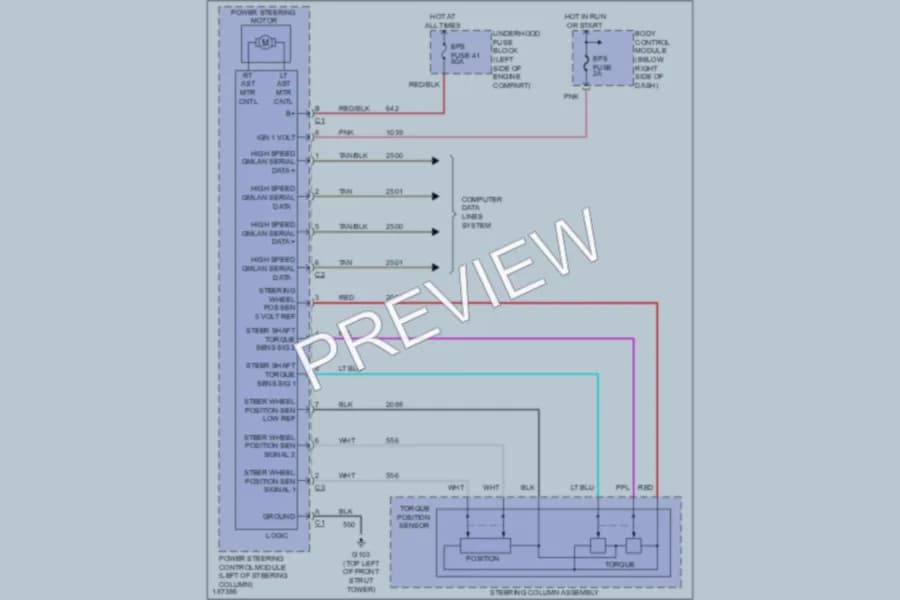 2004 Chevrolet MalibuMaxx Electronic Power Steering wiring diagram preview