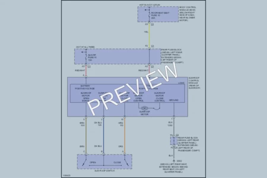 2004 Chevrolet MalibuMaxx Power Top Sunroof wiring diagram preview