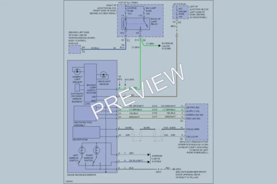 2004 Chevrolet MonteCarlo Power Mirrors wiring diagram preview
