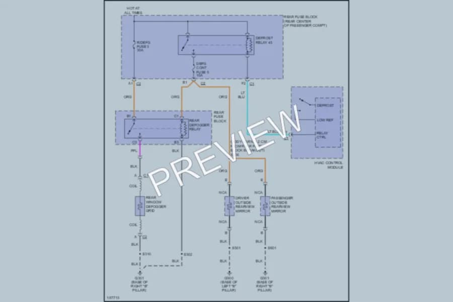 2004 Chevrolet SSR Defoggers wiring diagram preview