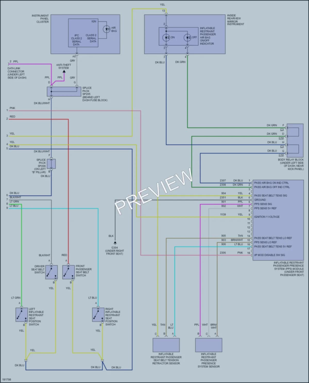 2004 Chevrolet Tahoe Supplemental Restraints wiring diagram preview
