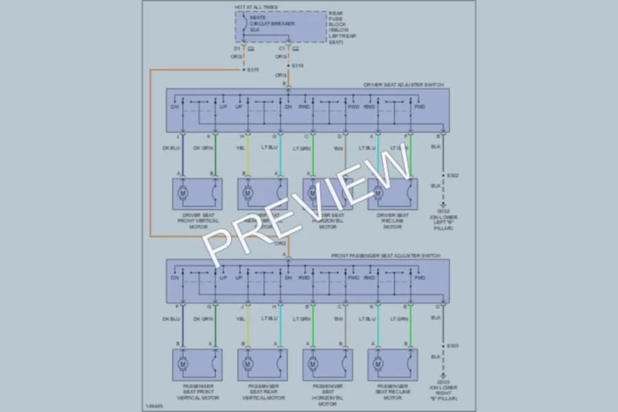 2004 Chevrolet TrailBlazerEXT Power Seats wiring diagram preview