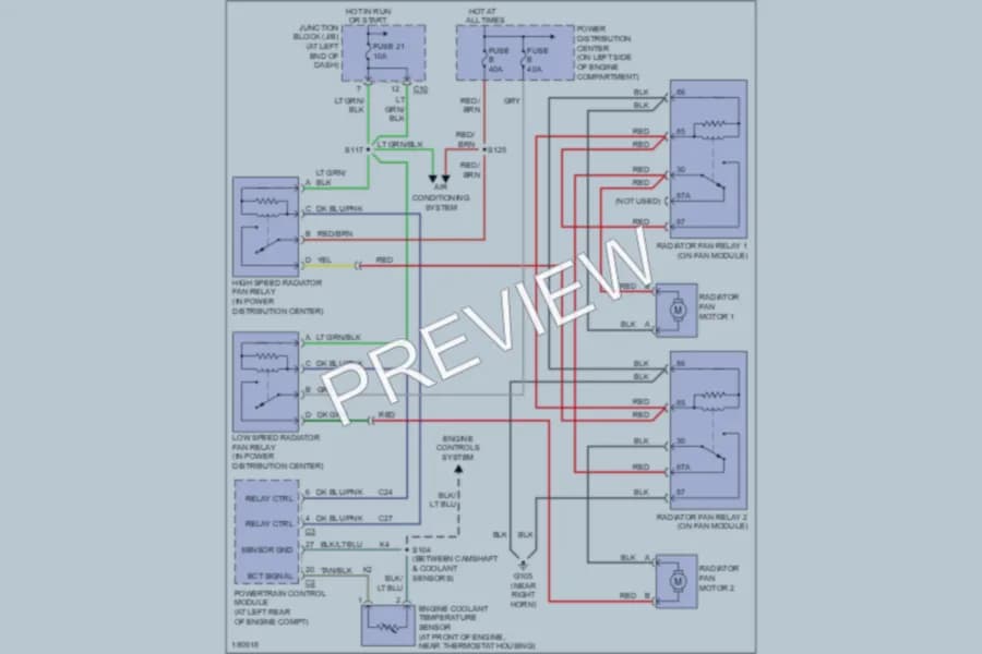 2004 Chrysler 300M Cooling Fan wiring diagram preview