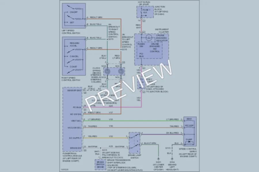 2004 Chrysler 300M Cruise Control wiring diagram preview