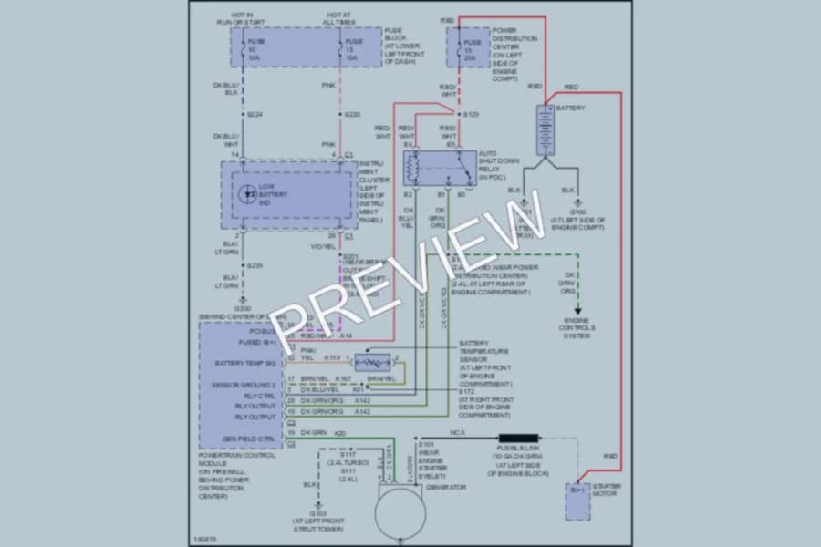 2004 Chrysler PTCruiser Starting Charging wiring diagram preview
