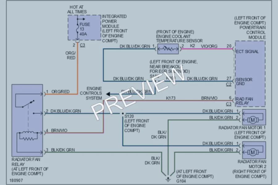 2004 Chrysler Pacifica Cooling Fan wiring diagram preview