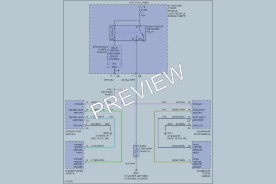2004 Chrysler Pacifica Defoggers wiring diagram preview