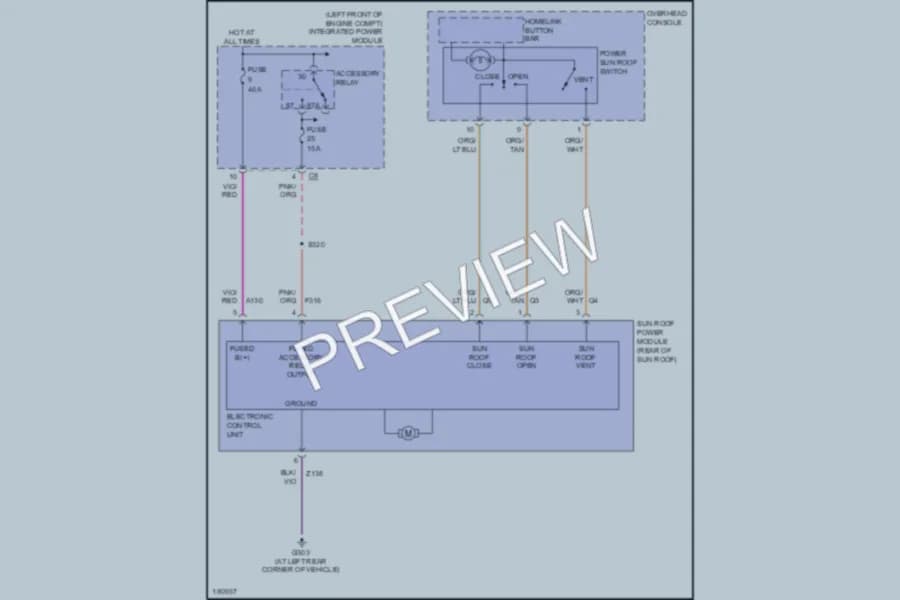 2004 Chrysler Pacifica Power Top Sunroof wiring diagram preview