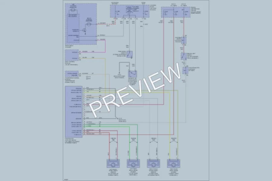 2004 Chrysler 2D Convertible Anti Lock Brakes wiring diagram preview with protected circuit layout