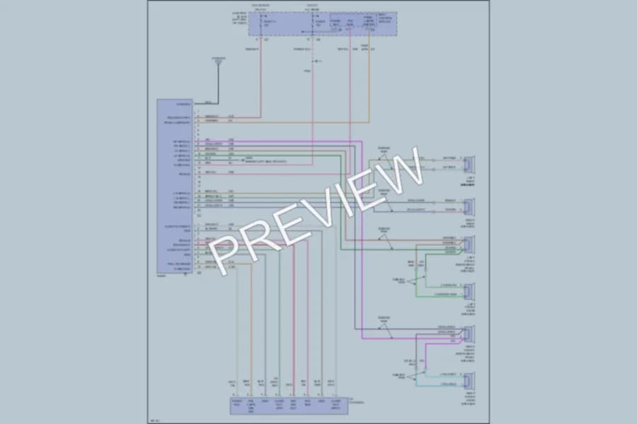 2004 Chrysler 2D Convertible Radio wiring diagram preview with protected circuit layout