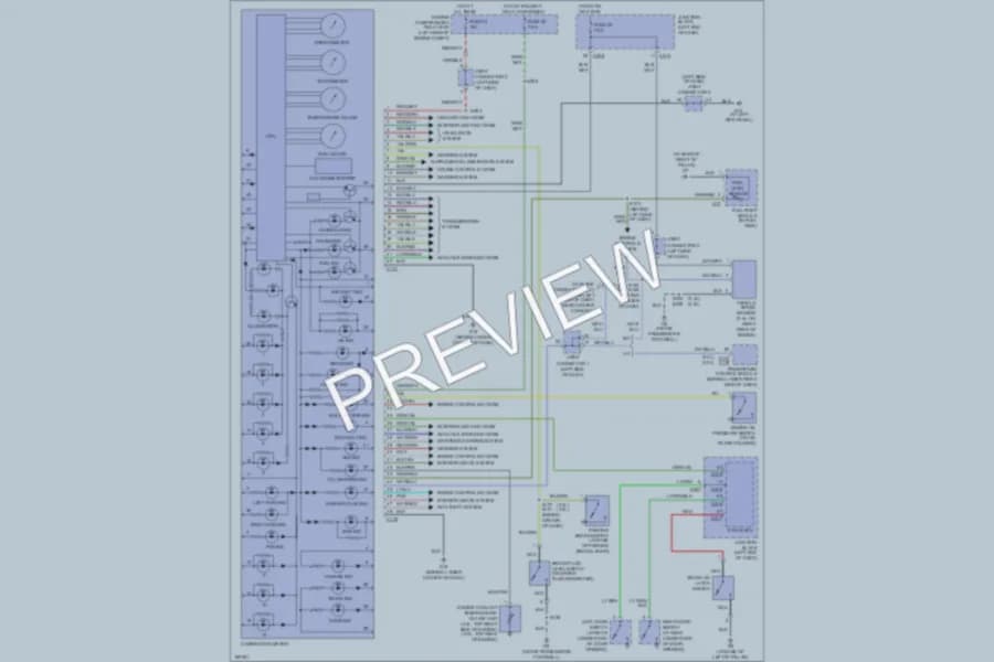 2004 Chrysler 2D Coupe Instrument Cluster wiring diagram preview with protected circuit layout