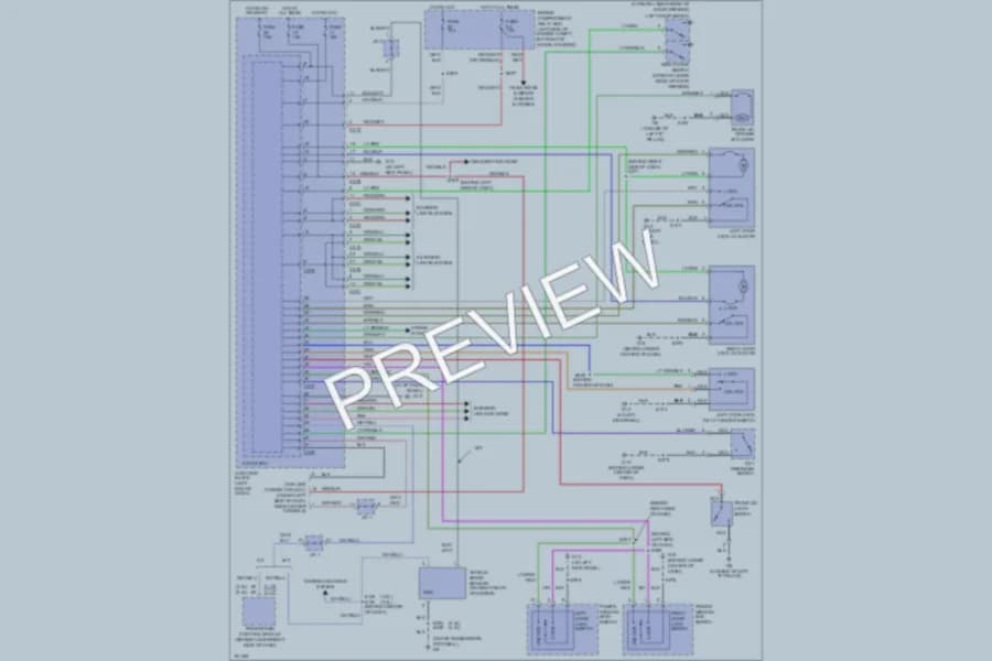 2004 Chrysler 2D Coupe Power Door Locks wiring diagram preview with protected circuit layout