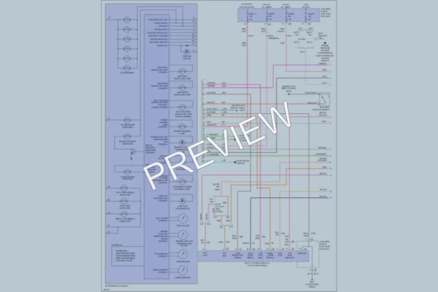 2004 Chrysler 4D Sedan Instrument Cluster wiring diagram preview with protected circuit layout